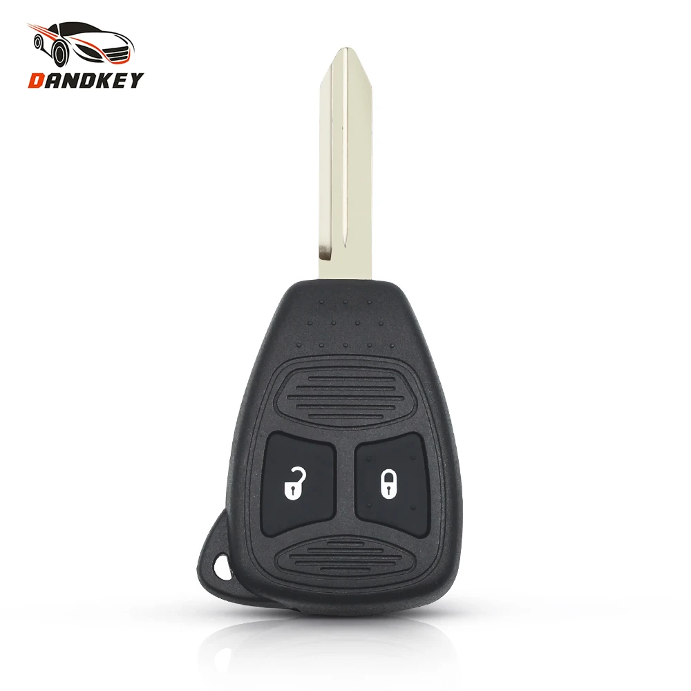 

Dandkey Replacement Remote Car Key Shell Fob Case Auto Uncut Key Blade For Chrysler For Jeep For Dodge 2 Buttons Blank Cover