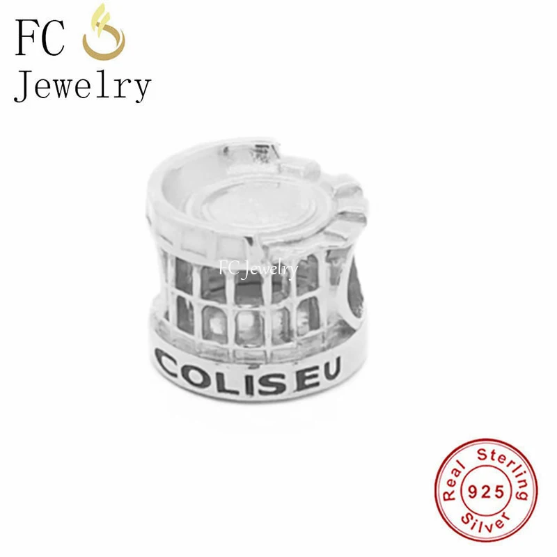 

FC Jewelry Fit Original Pan Charms Bracelet 925 Sterling Silver Rome Building COLISEU Bead For Making Women Travel Berloque