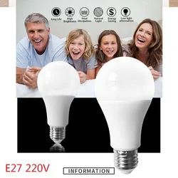 Lámpara LED E27 de 220V, bombillas blancas frías/cálidas SMD2835, iluminación para sala de estar, 3W/6W/9W/12W/15W/18W/21W