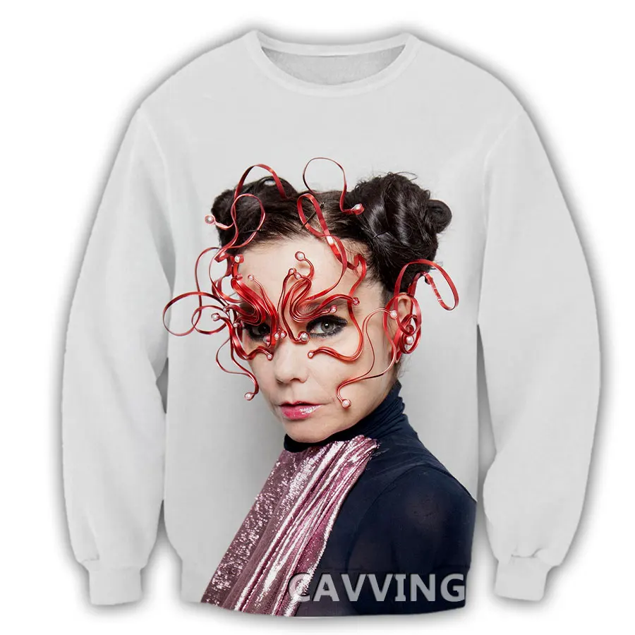 CAVVING 3D Printed Vintage 90S Signer Bjork Crewneck Sweatshirts Harajuku Styles Tops Long Sleeve Sweatshirts for Men/women 01