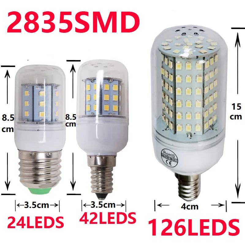 E27 E14 LED лампа 2835smd светодиодные фонари Светодиодная лампа 24leds 42 светодиодов люстра свечи Освещение украшения дома лампа в спальню