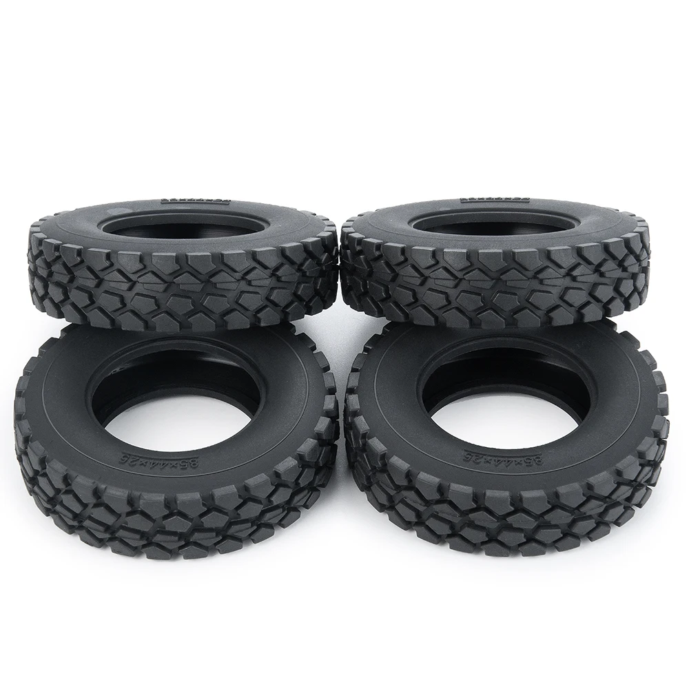 YEAHRUN 1/2/4Pcs 22mm/25mm Width Rubber Tyres Wheel Tires for Tamiya 1/14 RC Trailer Tractor Truck Front Rear Wheel Rims Parts