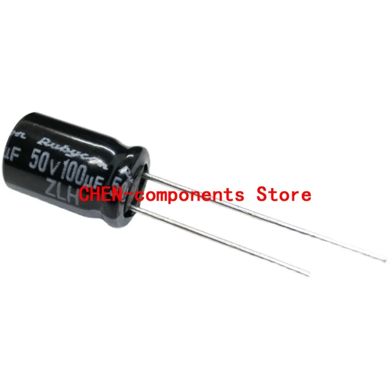 10PCS RUBYCON ZLH 50V100UF P3.5MM 8X11.5MM High frequency low resistance long life capacitor 100uF/50v 105 degrees 100UF 50V