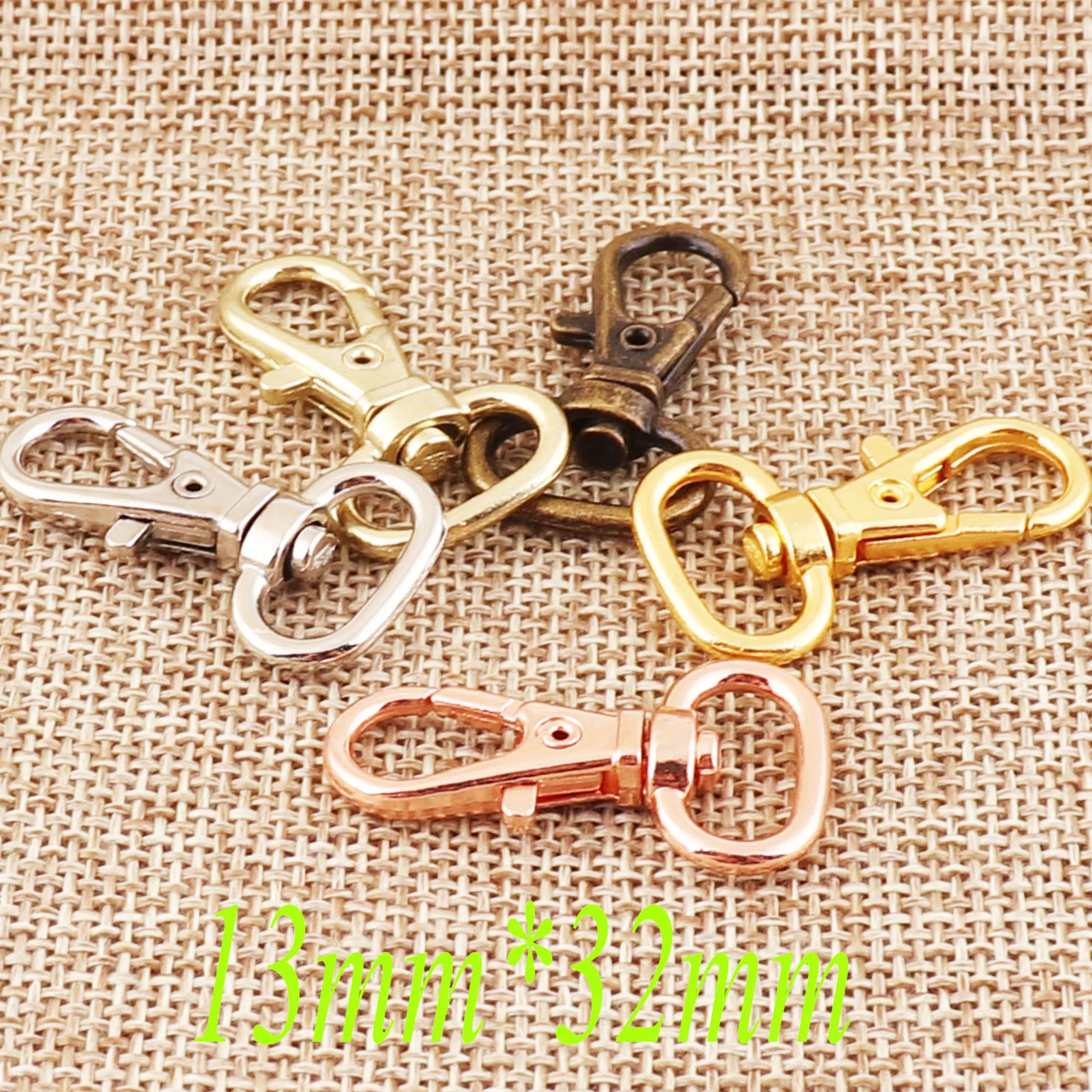 50 PCS Lobster Swivel Clasps Gold Rose Gold Bronze Silver Antique bronze Hook Clasps Claws Carabiner Handbag Snap Purse Hook