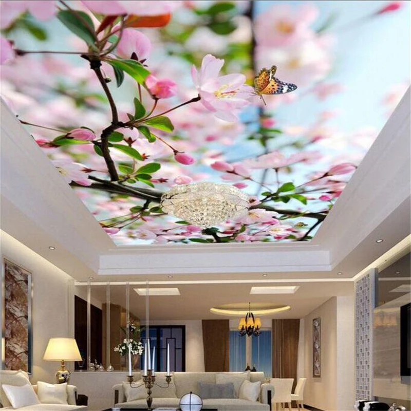 Custom wallpaper 3d large murals beautiful flower branch ceiling zenith mural living room bedroom decoration painting обои 3d