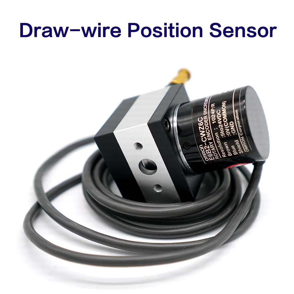 1000mm to 5000mm Range DrawWire Displacement Sensor Linear Rope E6B2 Encoder Tracking Range Linear Position String Potentiometer