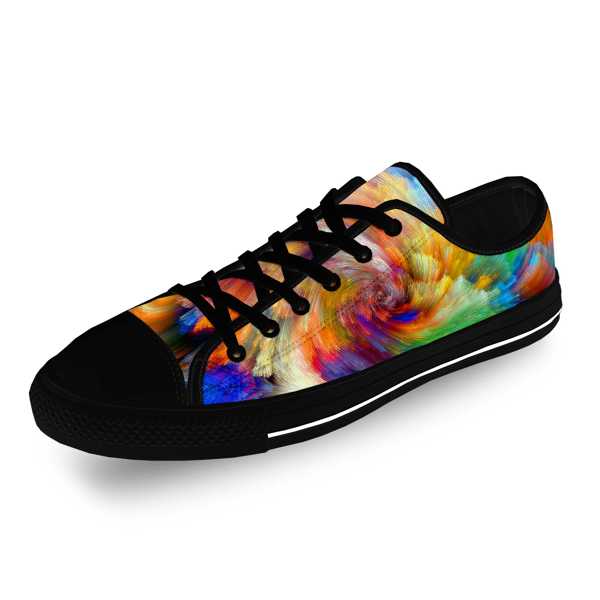 Cartoon Tie Dye Pattern Aesthetic Casual Cloth Fashion 3D Print Low Top Canvas Shoes Men Women Lightweight Breathable Sneakers