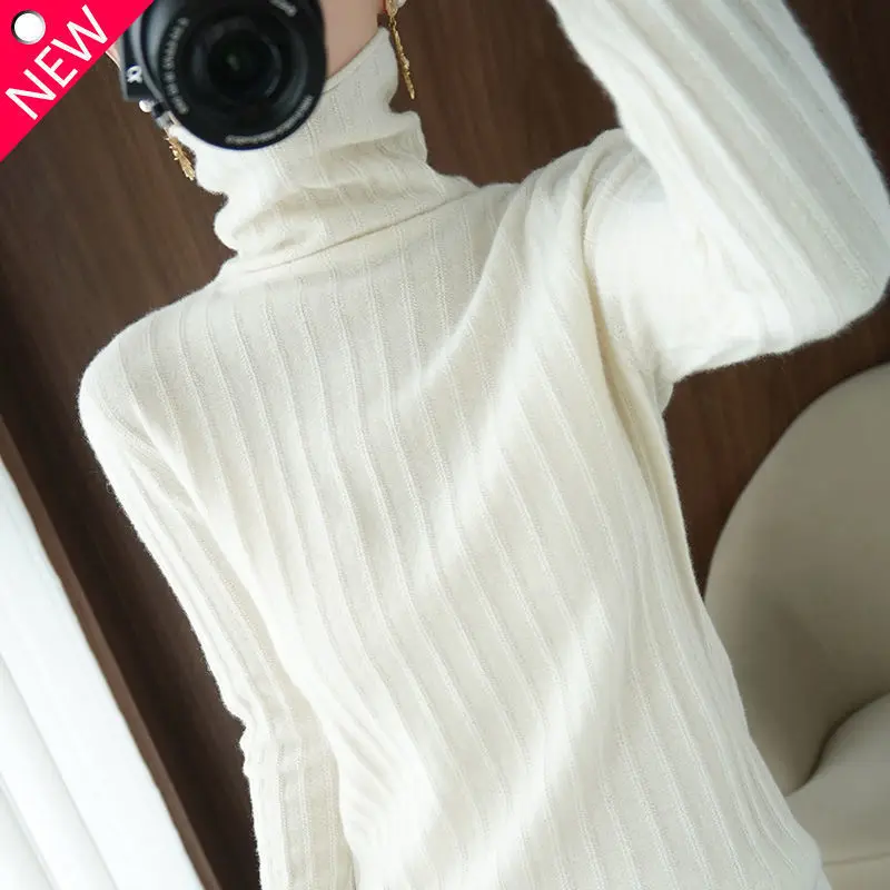 Turtleneck Pullover Women Roll Collar Sweater Oversize Jerseys Luxury Chic Elegant Winter Clothes basic Jumper Long Sleeve Top