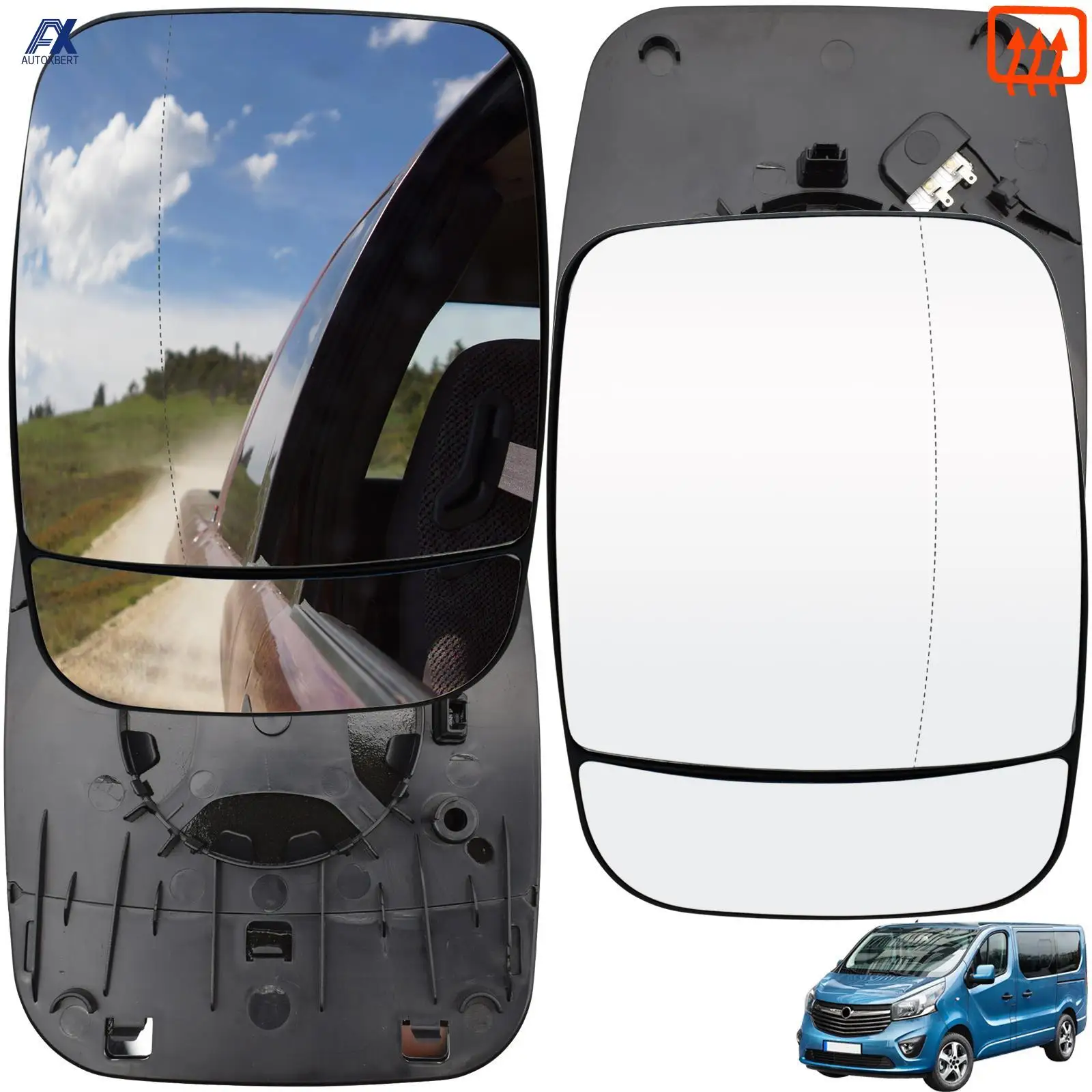 For Opel / Vauxhall Vivaro Renault Trafic Nissan Nv300 2014 - Fiat Talento Left Right Side Wing Mirror Glass Heated Aspherical