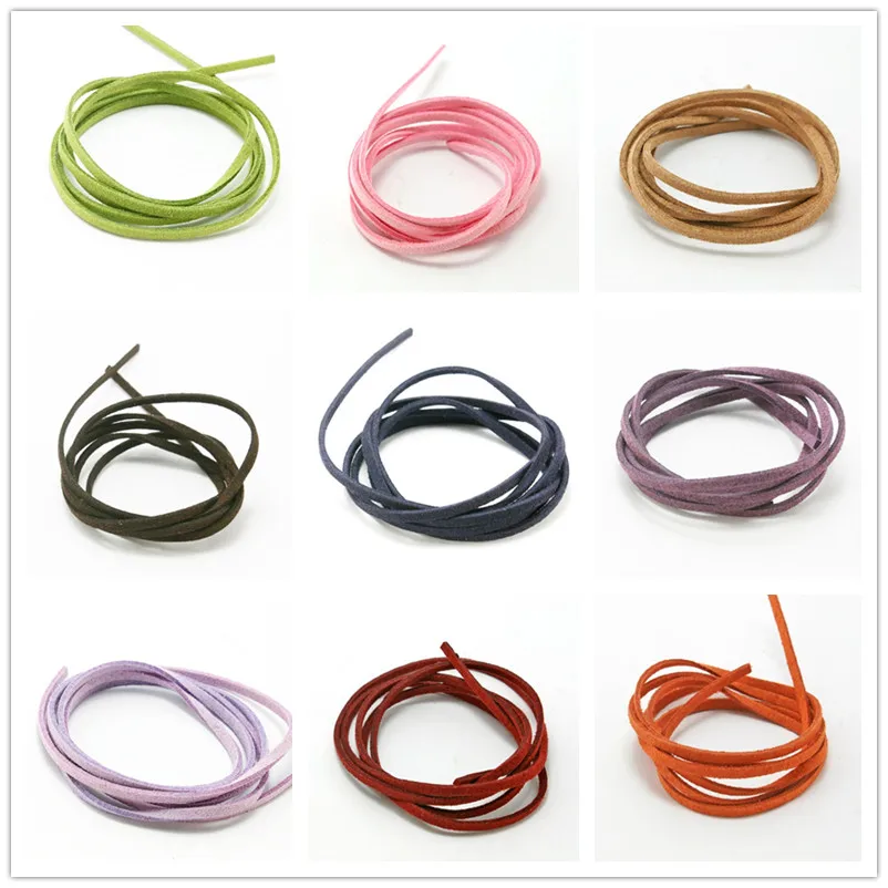 2019 New Arrival 3mm 1m/lot 17 Colors Flat Faux Suede Korean Velvet Leather Cord DIY For Bracelet Jewelry Making Accessories