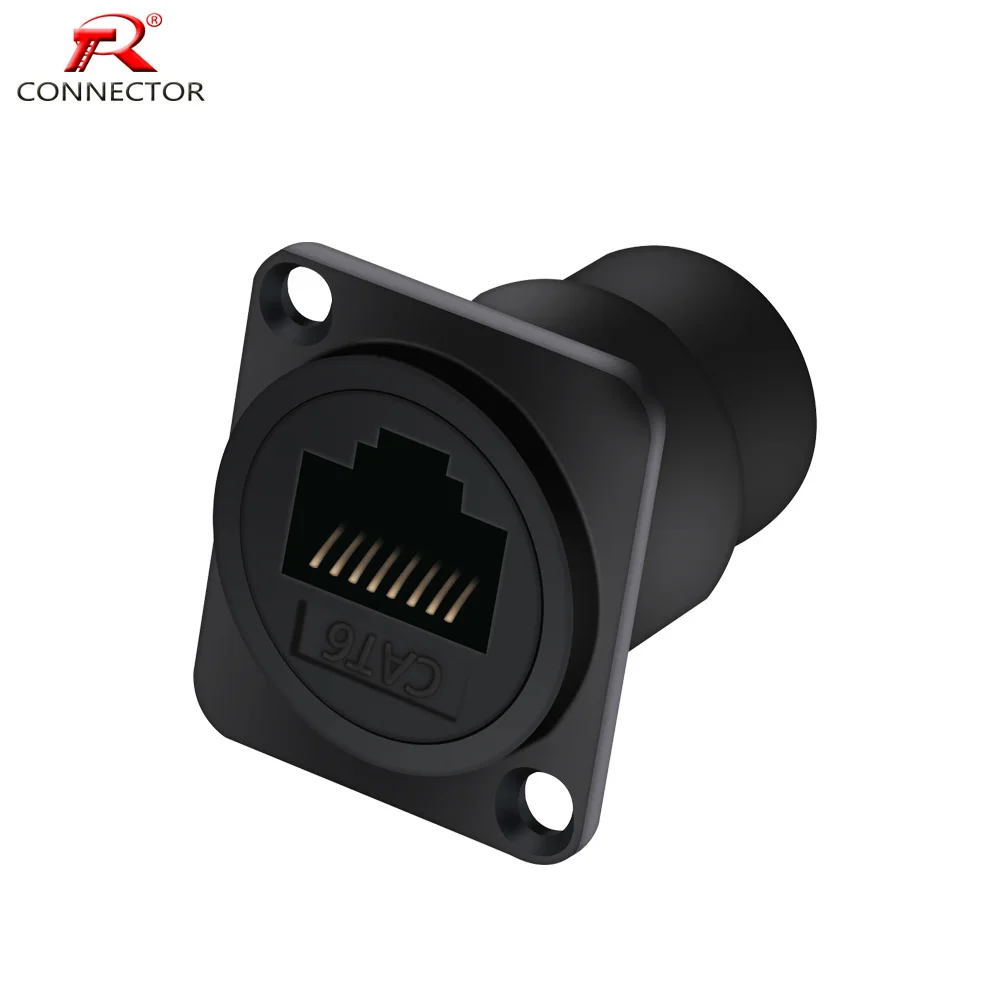 1pc RJ45 Connector, RJ45 Network CAT 5E/CAT 6 Panel Mount Chassis Connector, Cat.5E /6 Internet RJ45 8p8c Modular