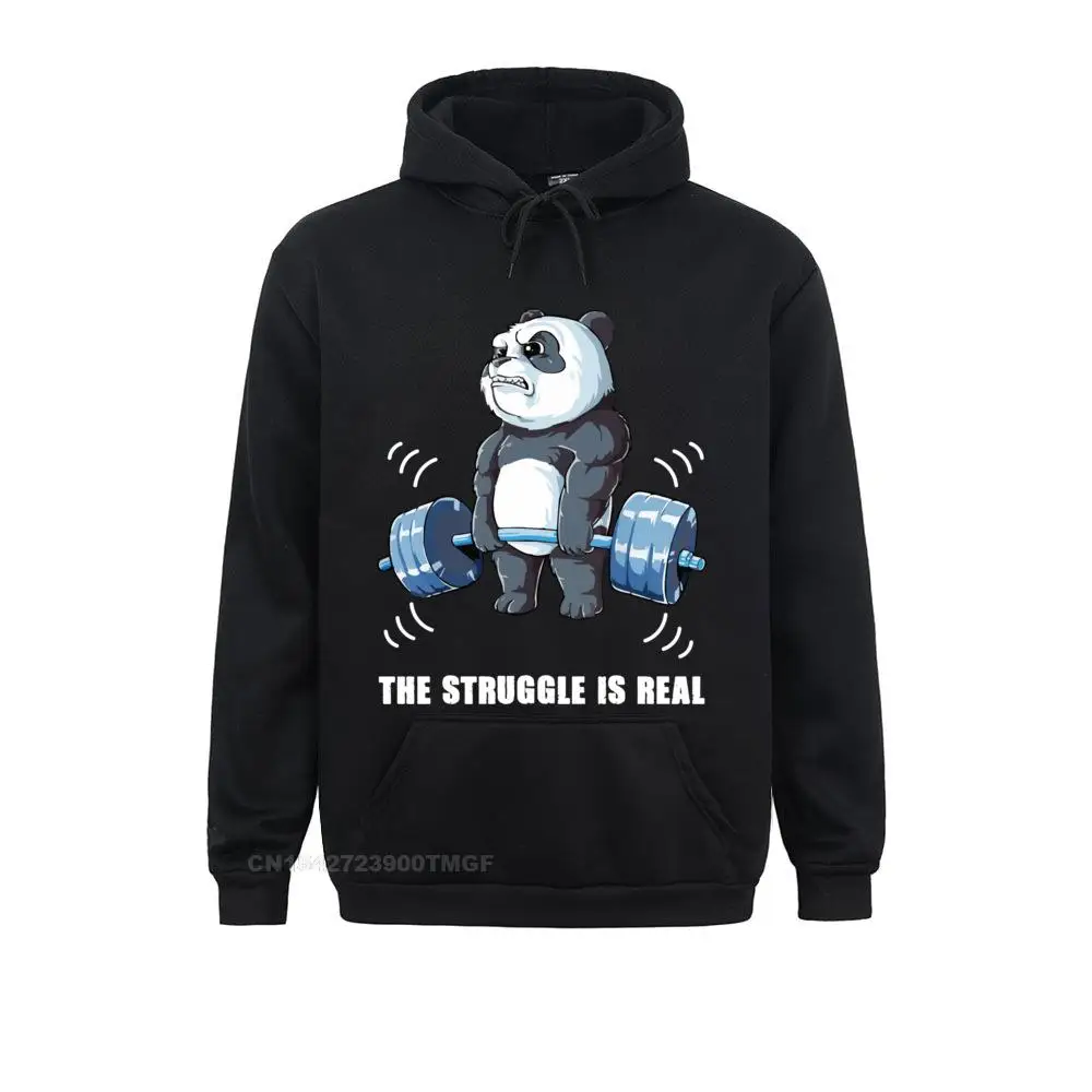 

Gift Long Sleeve Hoodies Summer/Autumn Brand New Clothes Men Sweatshirts The Struggle Is Real Panda Funny Sweatshirt