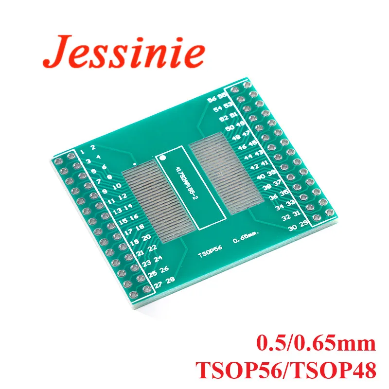 10PCS TSOP56 TSOP48 To DIP56 Adapter Board Converter Plate Pinboard Patch SMD to DIP 0.5mm 0.65mm Pitch Test Transfer Board