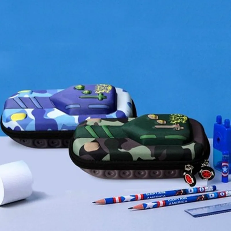 Creative Korean 3D tank pencil case large capacity pencil bag pupils children multifunctional Stationery Box School Office Gifts