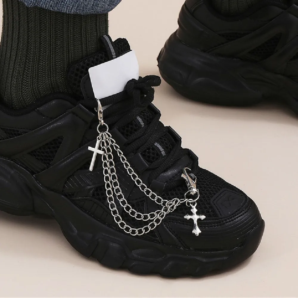 Fashion Charm Cross Tassel Pendant Boot Shoe Chain Jewelry for Women Unisex 2023 Trendy Sports Shoes Chain Party Jewelry Gift