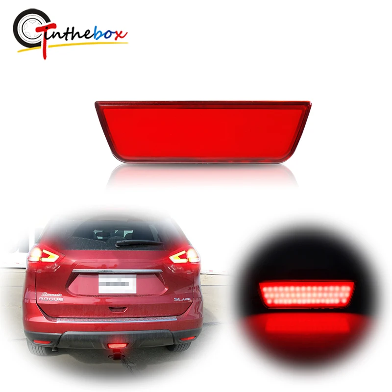 1PC High Power Super Bright Red 3D Optic Car LED Rear Fog Lamp 3rd Brake Stop Light For Nissan Juke Rogue Murano Tail Light 12V