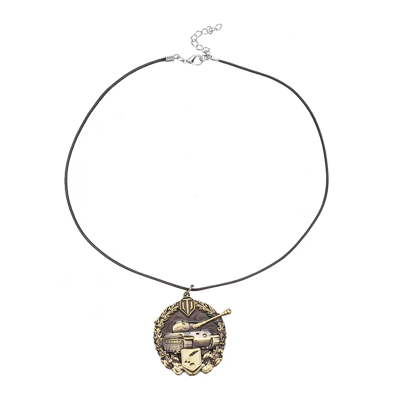 Game World Of Tanks Necklace Cosplay Letter Logo Round Neck Chain Pendant Collar Charm Gift For Brothers Men Fans Accessories