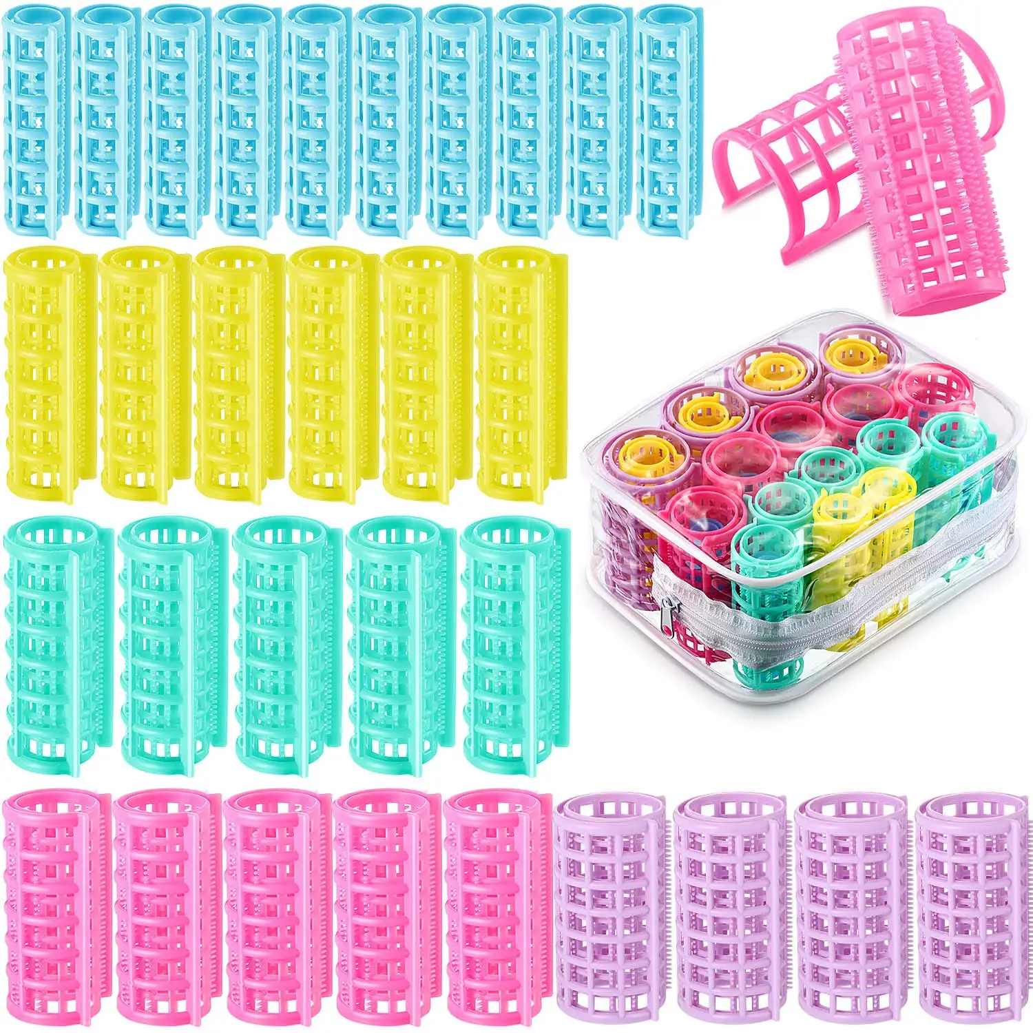 

30 Pcs/set Hair Curler Roller Large Grip Clips Curlers Hairdressing DIY Hair Styling Beauty Tools 20mm 26mm 32mm 36mm 40mm