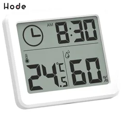 Multifunction Digital Thermometer Hygrometer Clock Indoor Temperature Humidity Meter Monitor Thin 3.2inch Large Screen гигрометр