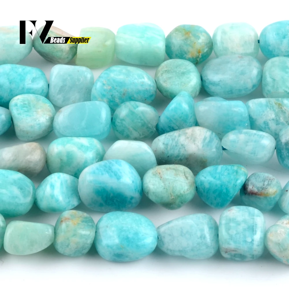 Natural Irregular Amazonite Stone Loose Beads 8-10mm Gravel Spacer Beads For Jewelry Making DIY Bracelets Necklace Accessory 15\