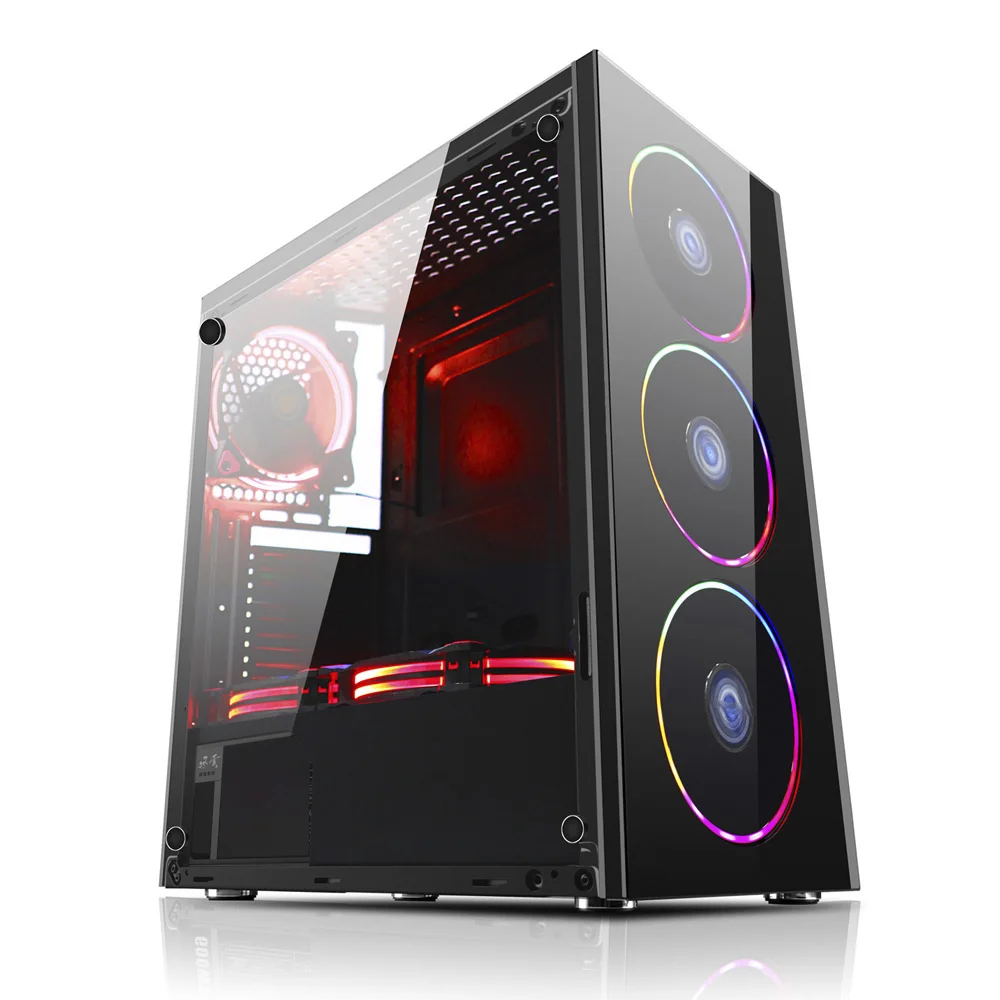 Factory customized design Core E5-2660 LED 16GB DDR4 HDD SSD GTX 1060 6GB GPU VGA gaming pc desktop computer