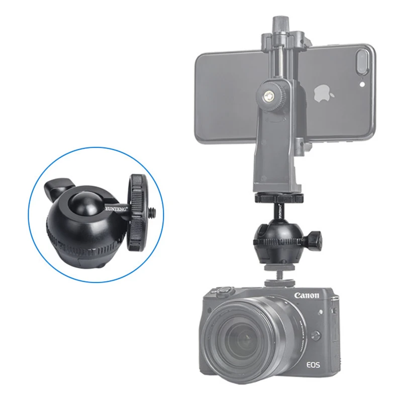 Yunteng 85 ball head horizontal and vertical camera phone micro single photography vlog video recording selfie stick tripod head