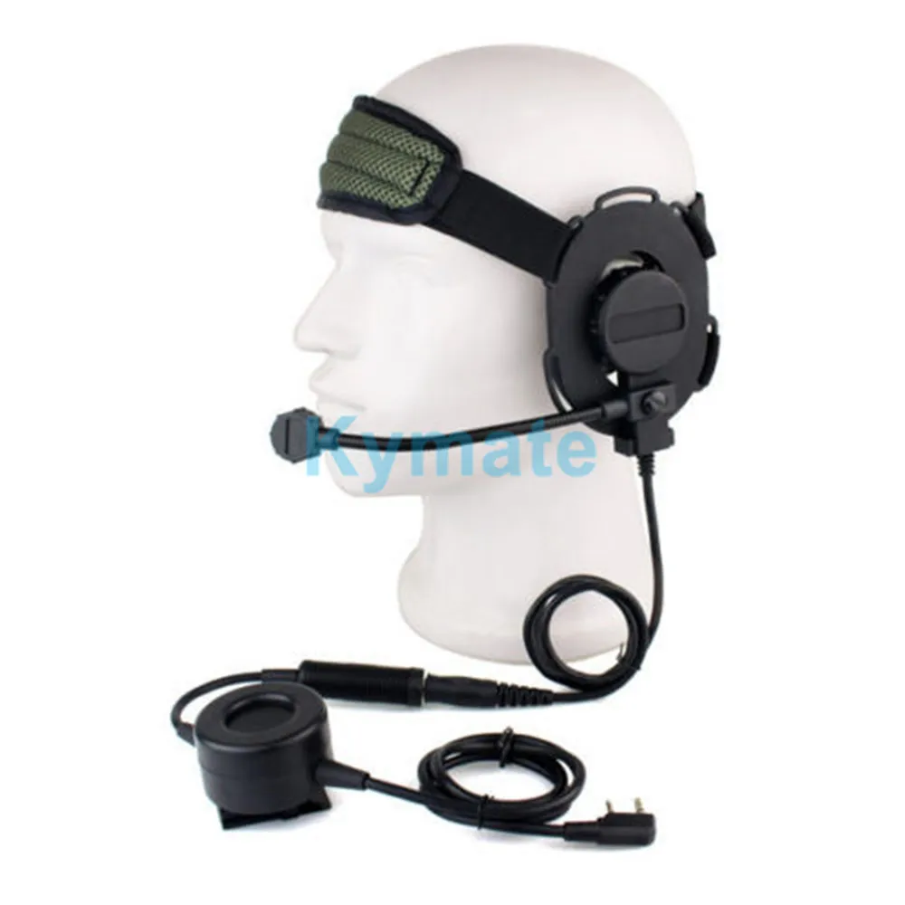 Tactical Bowman Elite II Headset with 2 Pin PTT Cable Plug for baofeng UV5R bf-888s  tyt woxun KG-669  TK3160 PX777 radio