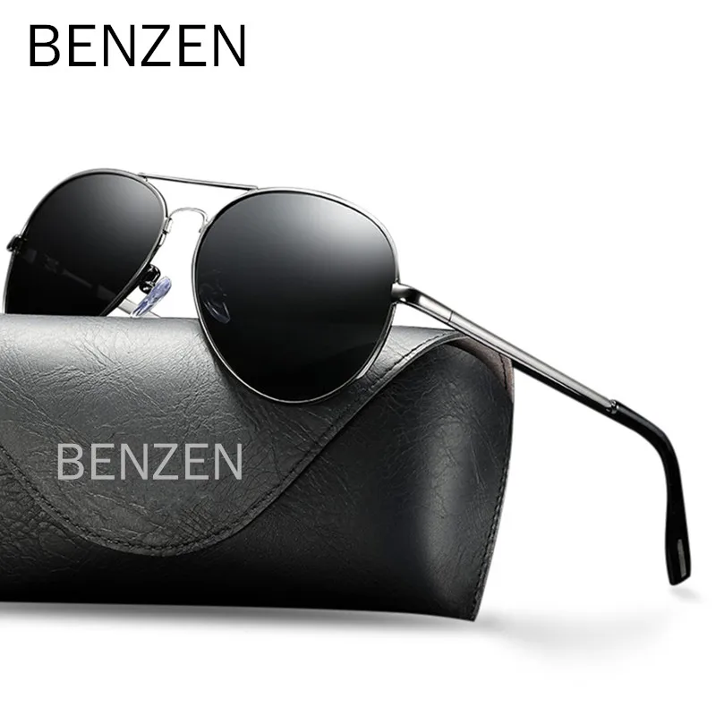 

BENZEN Alloy Polarized Men Sunglasses Vintage Aviation Driving Sun glasses Women Pilot Eyewear Oculos de sol UV 400 Eyewear 091