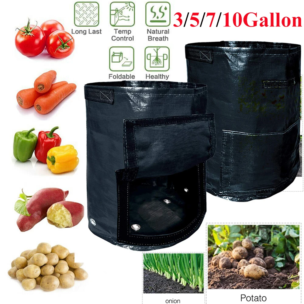 

3/5/7/10 Gallon Flower Grow Bag Vegetable Pot Greenhouse Garden Tools Plant Grow Basket Bag Seedling Pot Plant Pot Potato D30