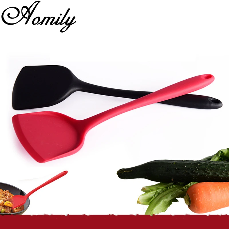 Amoliy Thickened Large Silicone Spatula Cooking Spoon Heat-Resistant Flexible Nonstick Spatula Baking Large Spoon Spatula