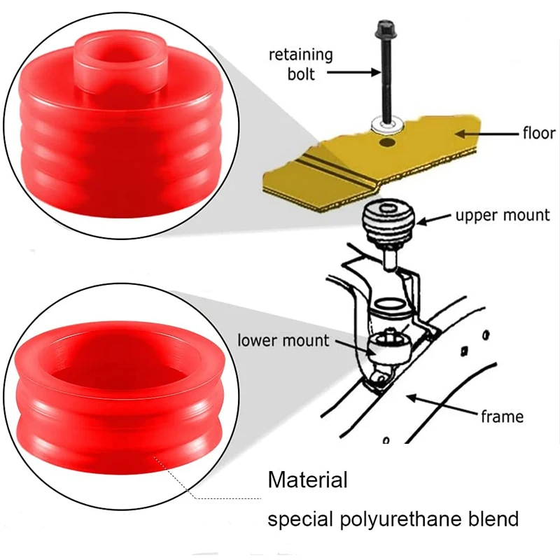 KF04050BK Body Mount Bushing Kit for Ford F250 F350 1999-2017 2WD 4WD Polyurethane Body Mounts -  (Set of 20)