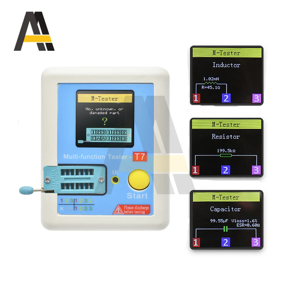 LCR-TC2 TCR-T7 TC-T7-H lcr-tc1 Tester próbnik elektroniczny wyświetlacz multimetr dla dioda trioda MOS/PNP/NPN tranzystor rezystor kondensator