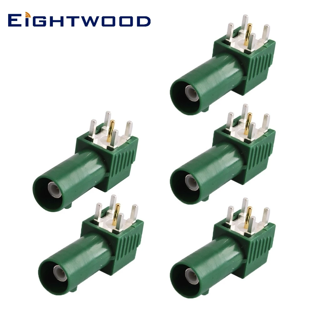 

Eightwood 5 шт. Fakra E Green / 6002 штекер крепление на печатную плату прямоугольный RF коаксиальный разъем адаптер для автомобильной антенны TV1 антенна