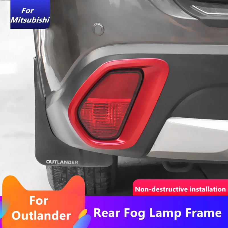 For Mitsubishi Outlander 2016 2017 2019 2020 2022 Car Rear Fog Lamp Frame Cover ABS Carbon fiber Exterior Modification Accessori