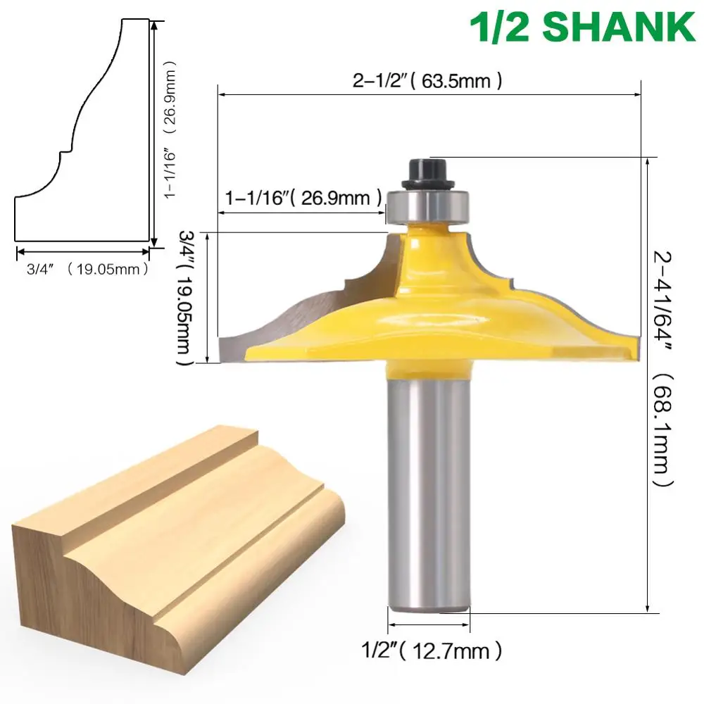 1Pc Molding and Edging Router Bit - Classical Ogee - 1/2\