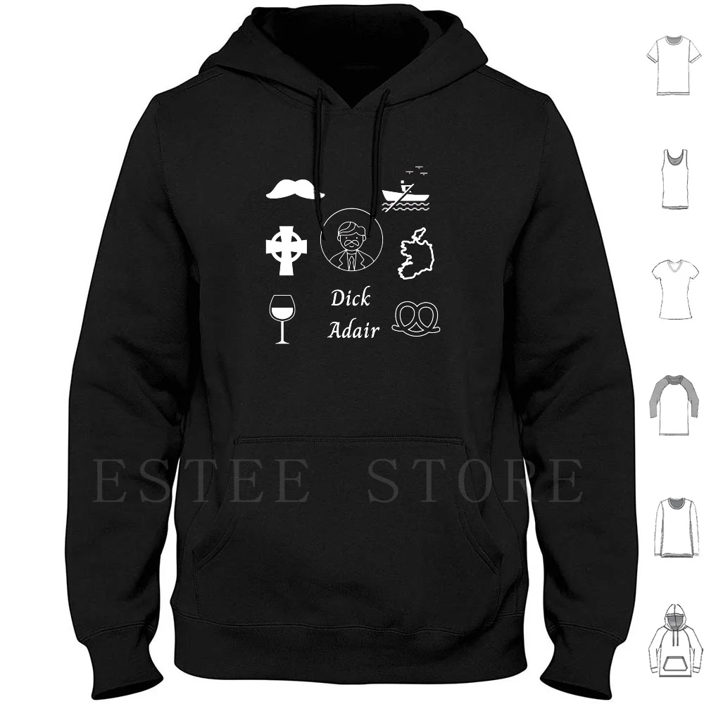 Dick Adair Hoodies Long Sleeve Wine Pretzels Irish Rowing Curragh Albany New York Mustache