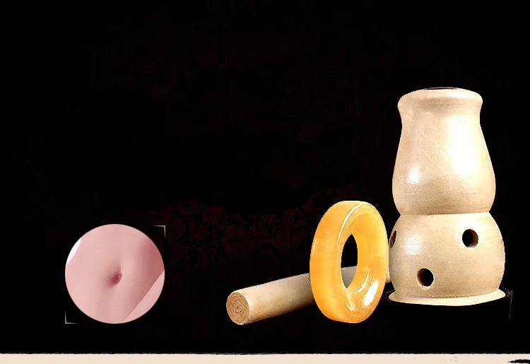 moxibustion massage  Female Navel Moxibustion Massage Portable Gourd Jade Gynecological Therapy Wooden Moxa Stick