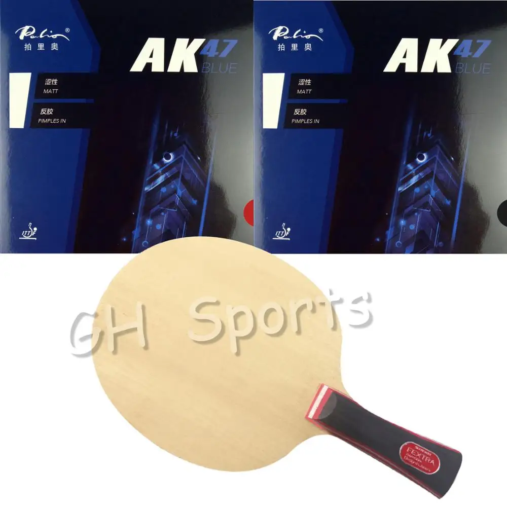 Sanwei FEXTRA 7 (Nordic VII) mit Palio AK47 Blau Professionelle Tischtennis Klinge Mit gummis qualität fertigen schläger – Detail 1