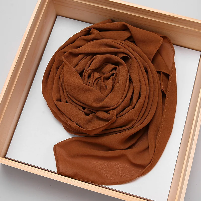 Malaysian Premium Chiffon Scarf Wrap Plain/Solid Color Muslim Women Hijab Headscarf Summer Islamic Long Shawl Pashmina 180x70cm