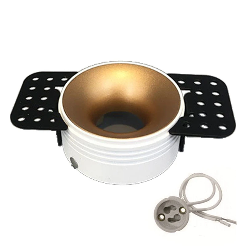 Ronde Verzonken Plafond Mount Downlight Frame Beugel Led MR16/GU10 Lamp Socket Houder Base Randloze Spot Armatuur Armatuur