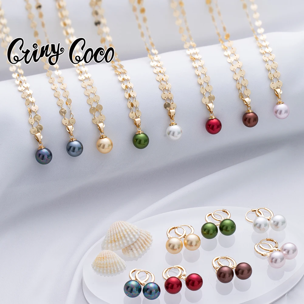 Pearl Pendant Necklace Gold Plated Jewelry Jewelery Sets Woman Fashion Necklaces 2024 Women's Hoop Earrings Necklaces for Women