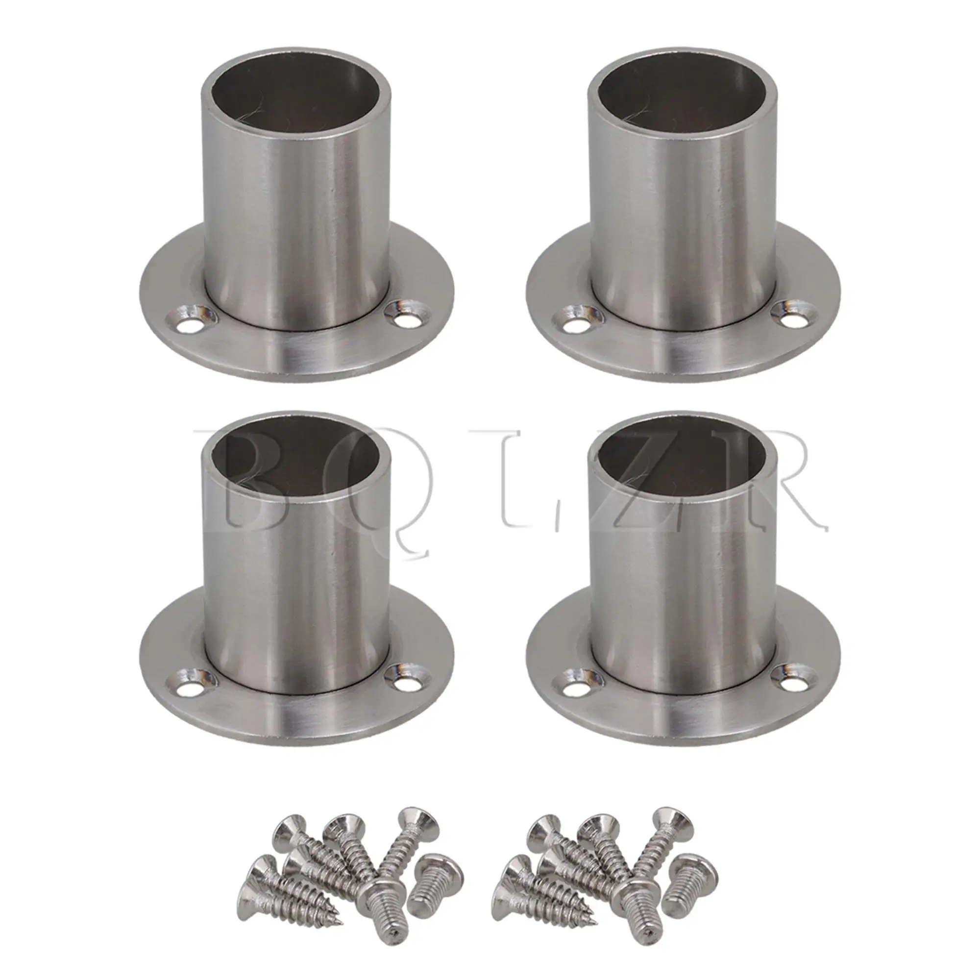 

BQLZR 4/10Pieces Stainless Steel Closet Rod Flange Socket Bracket Support for 25mm Rod