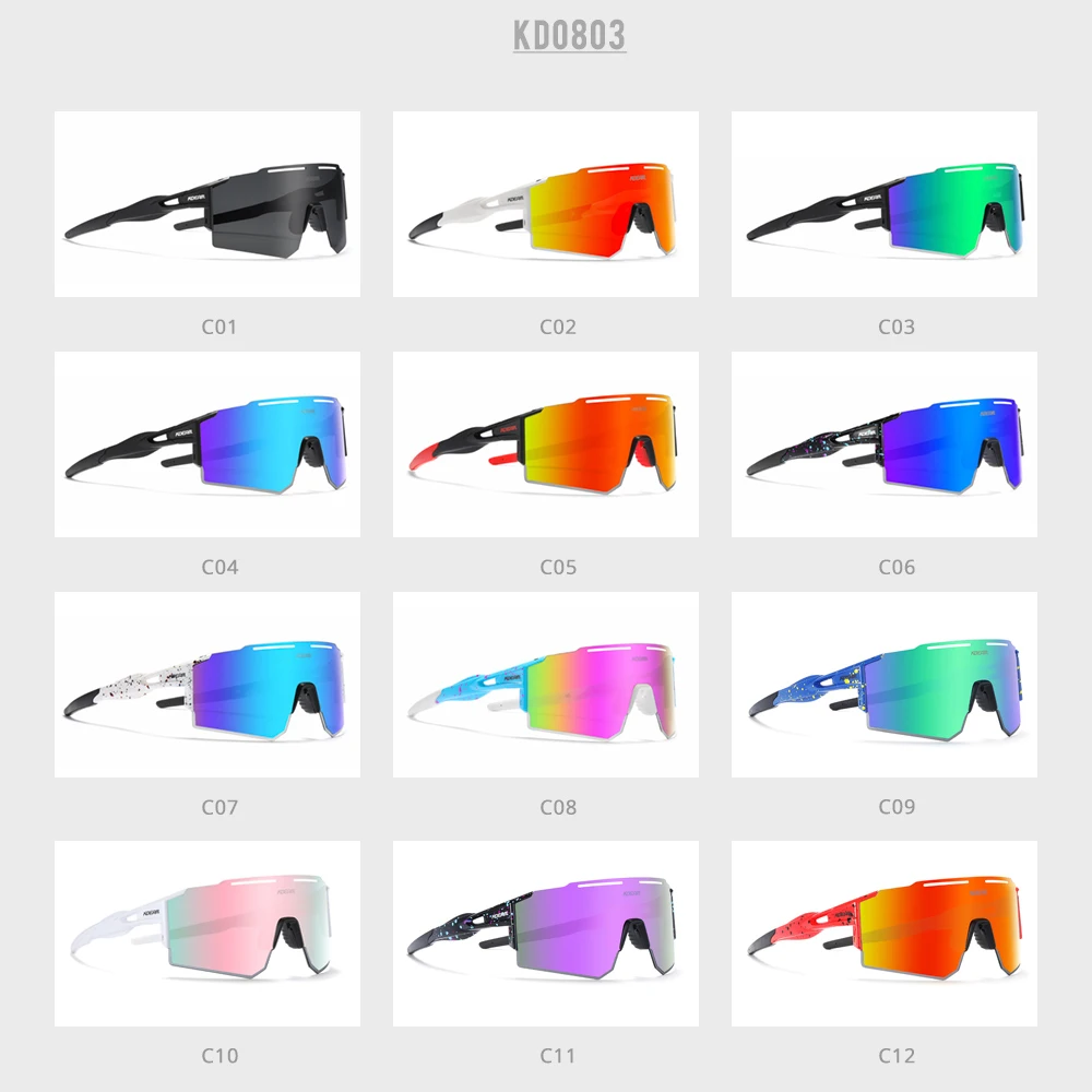 KDEAM Rimless TR90 Sports Sunglasses Men Polarized Flexible Spring Frame Fishing Sun Glasses Outdoors With All Accessories