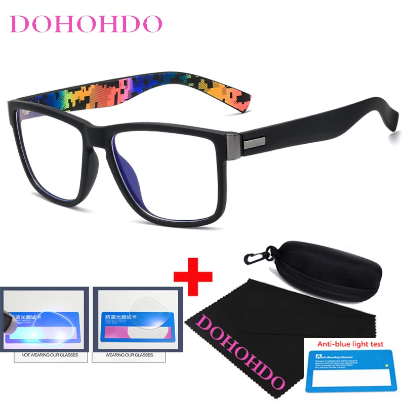 Anti Blue Light Glasses Frame For Men Women Clear Lens Computer Gaming Eyeglasses Fashion Square Eyewear Optical Frame Anti-UV