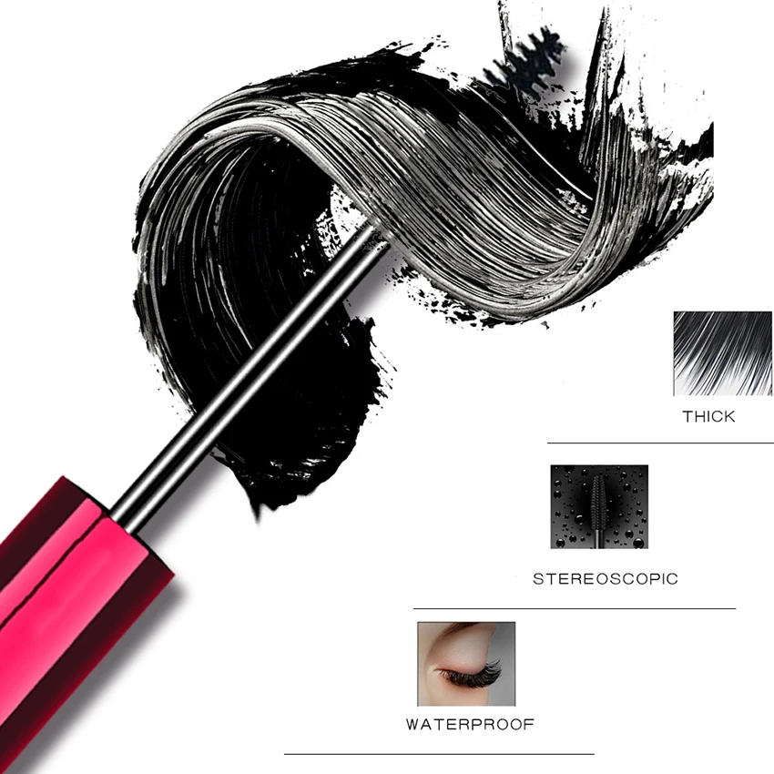 4D Đầu Bàn Chải Nhanh Khô Mascara Chống Thấm Nước Curling Mascara Không Nở Lenthening Uốn Lông Mi Mắt Mỹ Phẩm Làm Đẹp