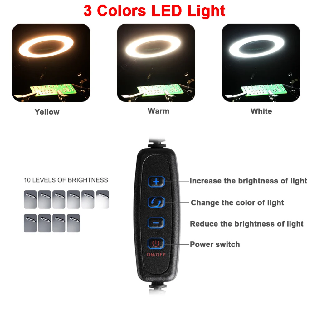 NEWACALOX لحام PCB مجلس حامل مساعدة الأيدي USB 3X LED المكبر لحام التدخين مروحة اليد الثالثة أداة لحام حامل