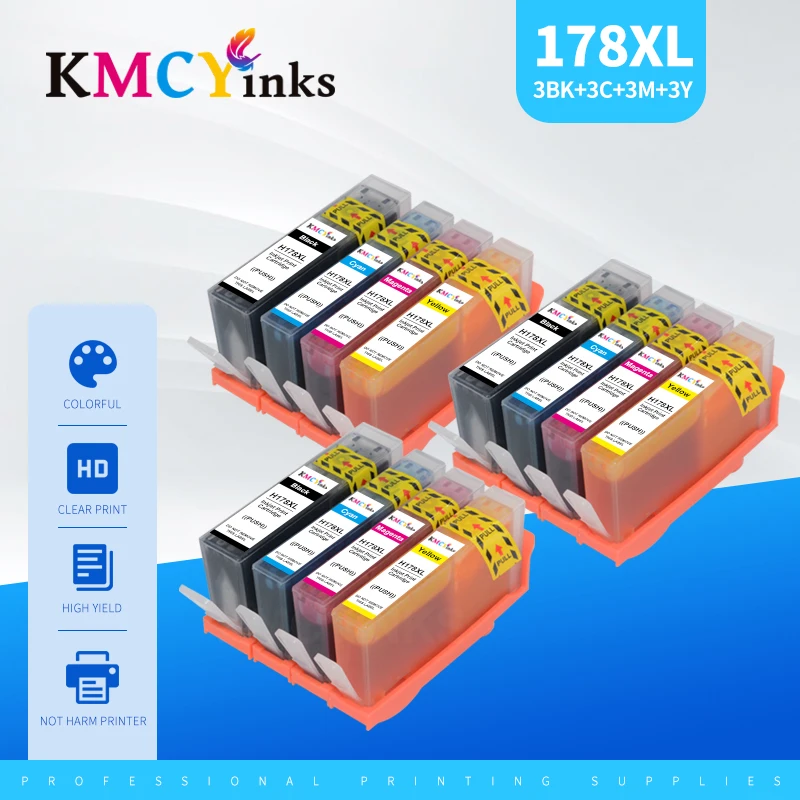 KMCYinks Compatible ink cartridge For HP178 178XL for HP Deskjet 3070A 3520 6510 B010B B109a B109n B110a B210b B209a printer