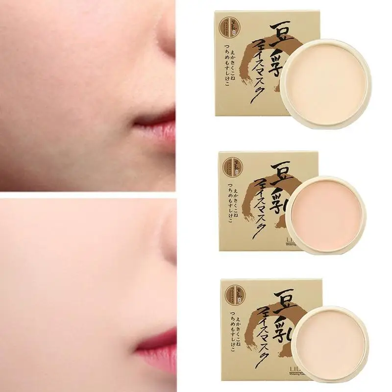 Natural Makeup Pressed Powder Long Lasting Oil Control Foundation Waterproof Whitening Skin Finish Powder Brighten Concealer 10g