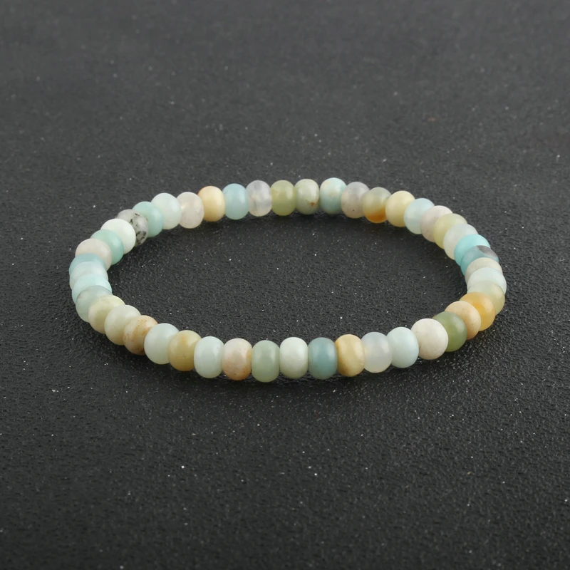 Couple Natural Stone Lucky Bracelet White Turquoises Lapis Lazuli Amazonite Abacus Bead Bracelets for Women Bracelet Men Jewelry