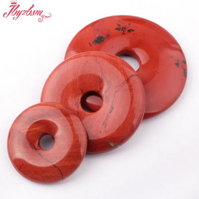 30,40,50mm Natural Jaspe r Donut Round Gem Stone Beads Spacer 1 Pcs For DIY Pandant Jewelry Making Accessories,Free Shipping